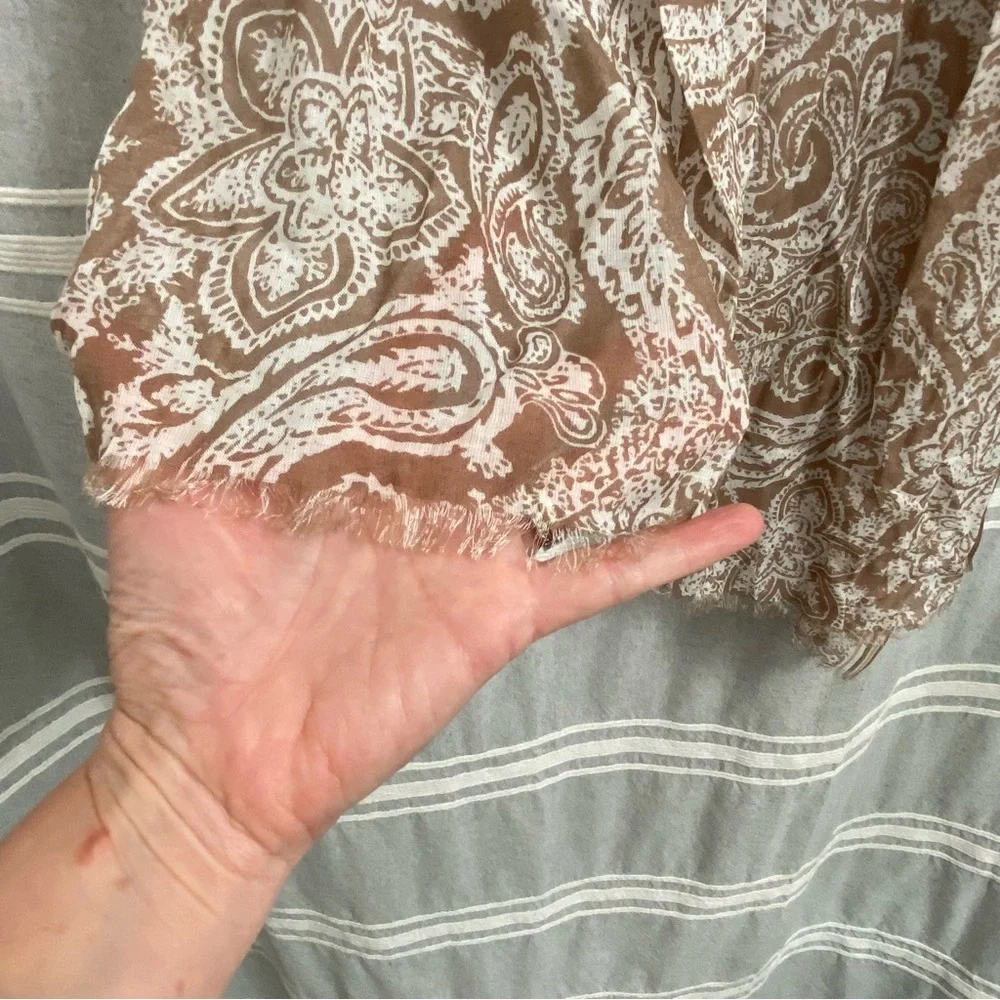 NWT Talbots Paisley Brown Curtain Scarf